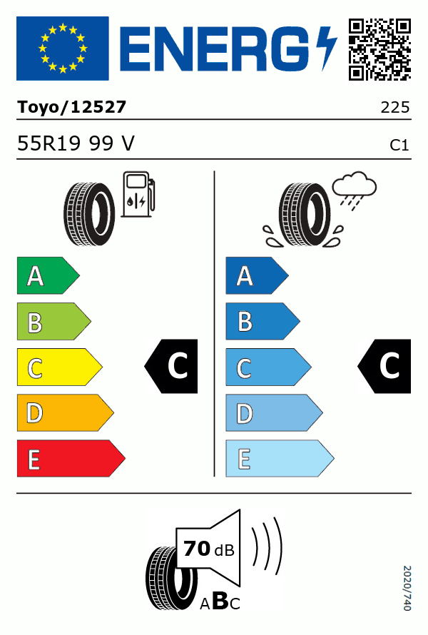 Pneu Toyo PROXES R46A 225/55R19 99 V - ALLOPNEUS.COM